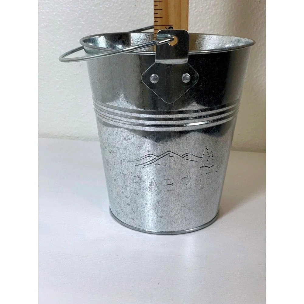 Traeger Grill Galvanized Metal‎ Bucket Decorative Storage Pail Handle